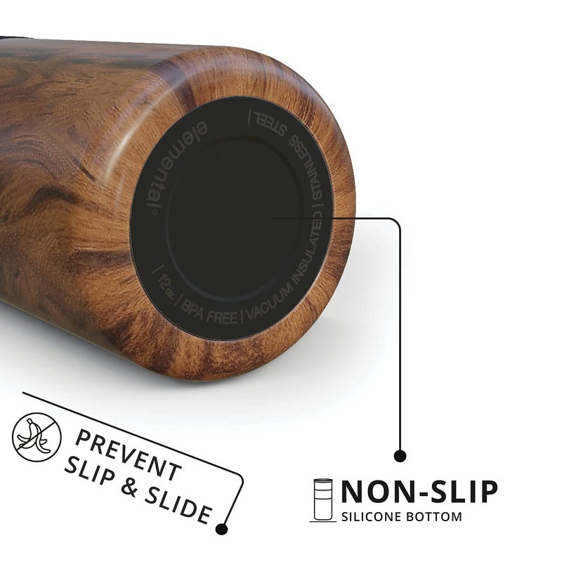 Elemental Artisan Insulated Tumbler, Triple Wall Coffee Travel Mug, Reusable Stainless Steel Coffee Tumbler with Ceramic Lid, Thermal Coffee Cups for Hot (6 Hrs) & Cold (18 Hrs), 16oz - Teakwood - Image 5